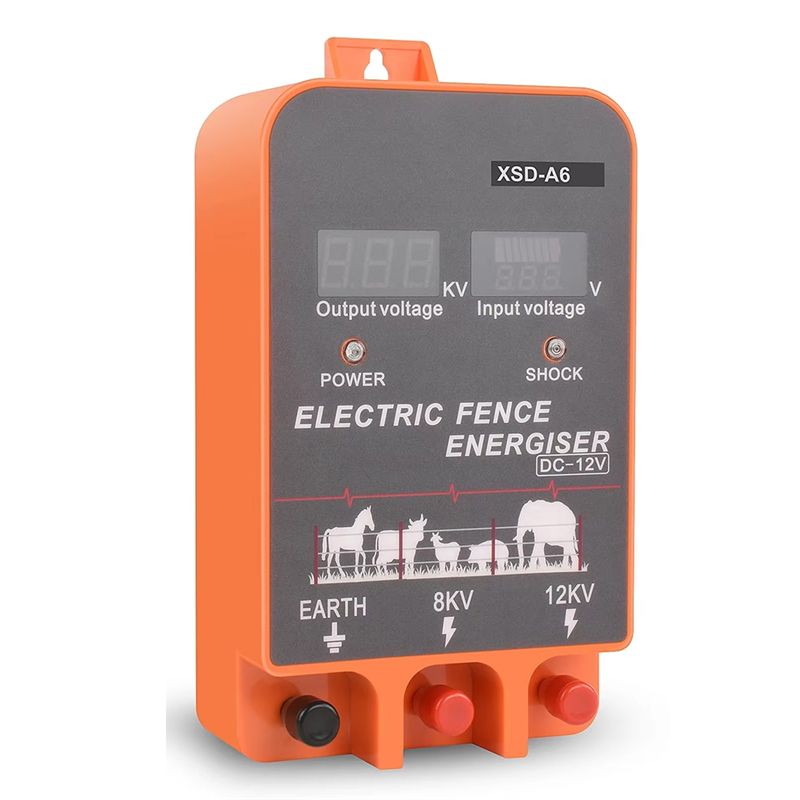 Livestock Fence Energizer 12V - Электрический ограждающий аппарат AEE4-10KM с ЖК-дисплеем,