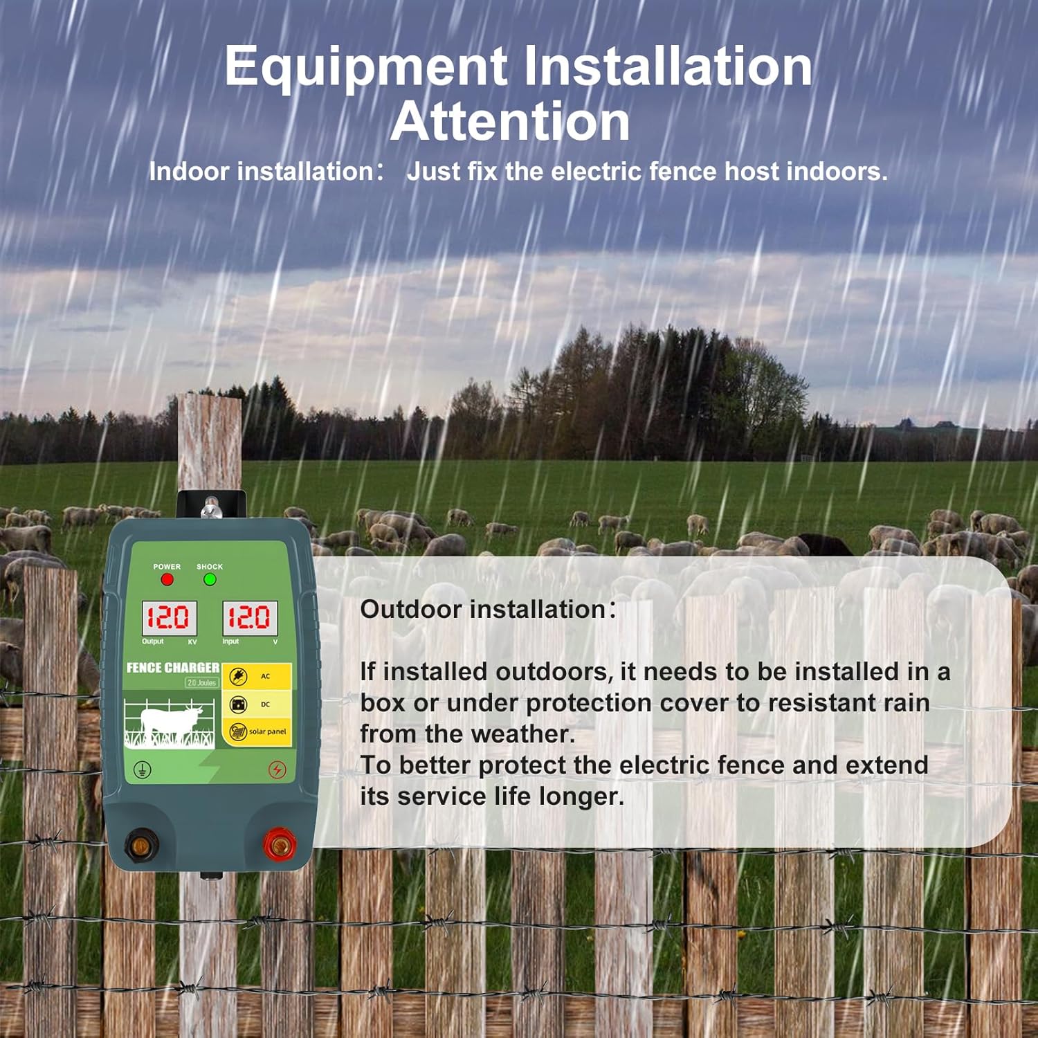 Livestock Fence Energizer 12V - Электрический забор высокого напряжения 12 км