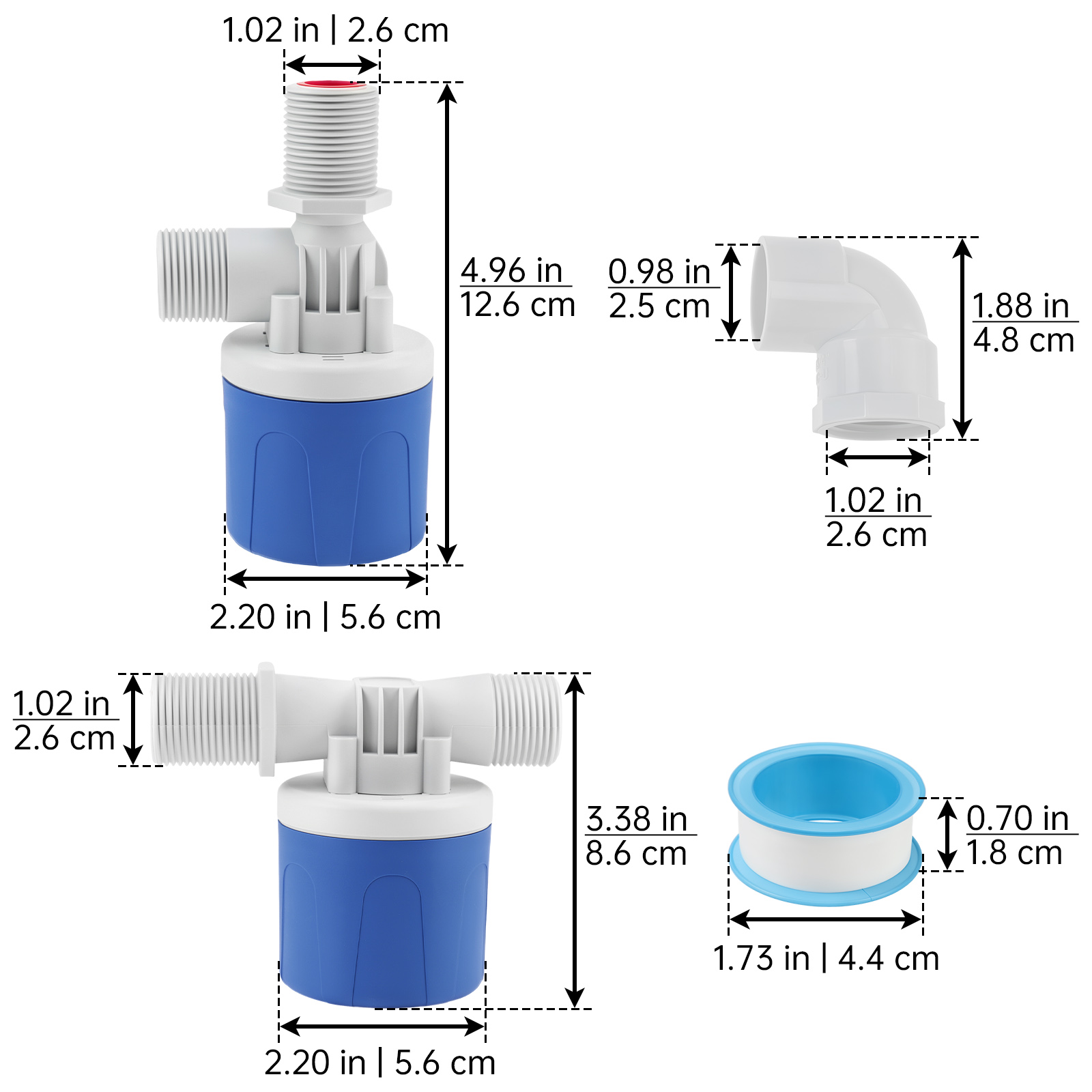 Livestock Water Trough Float Valve - 2 шт. поплавковый клапан для воды,