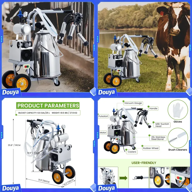 Goat Milking Machine Portable - Электрическая доильная машина для коров и