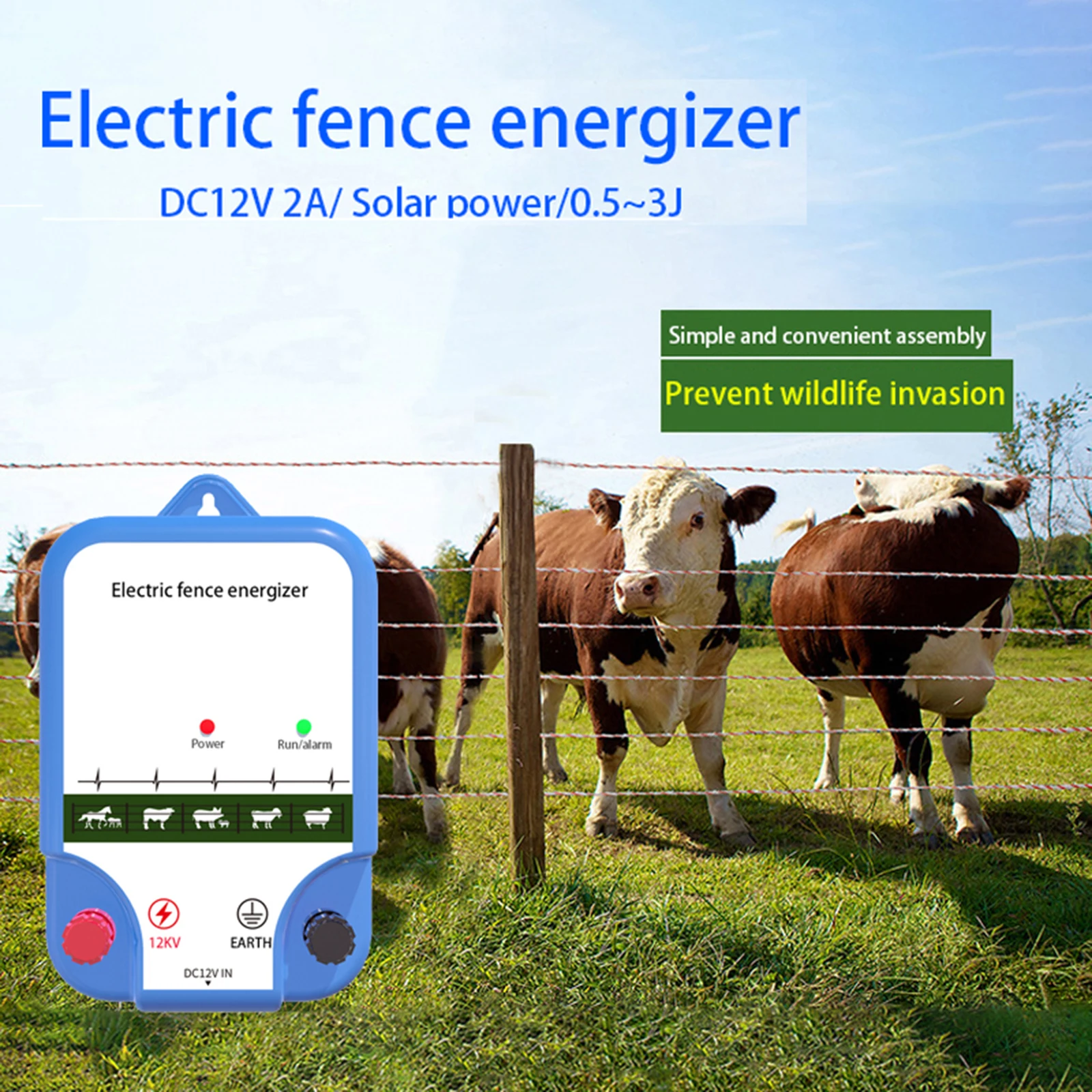 Livestock Fence Energizer 12V - Новый электрический забор 8 км, 12