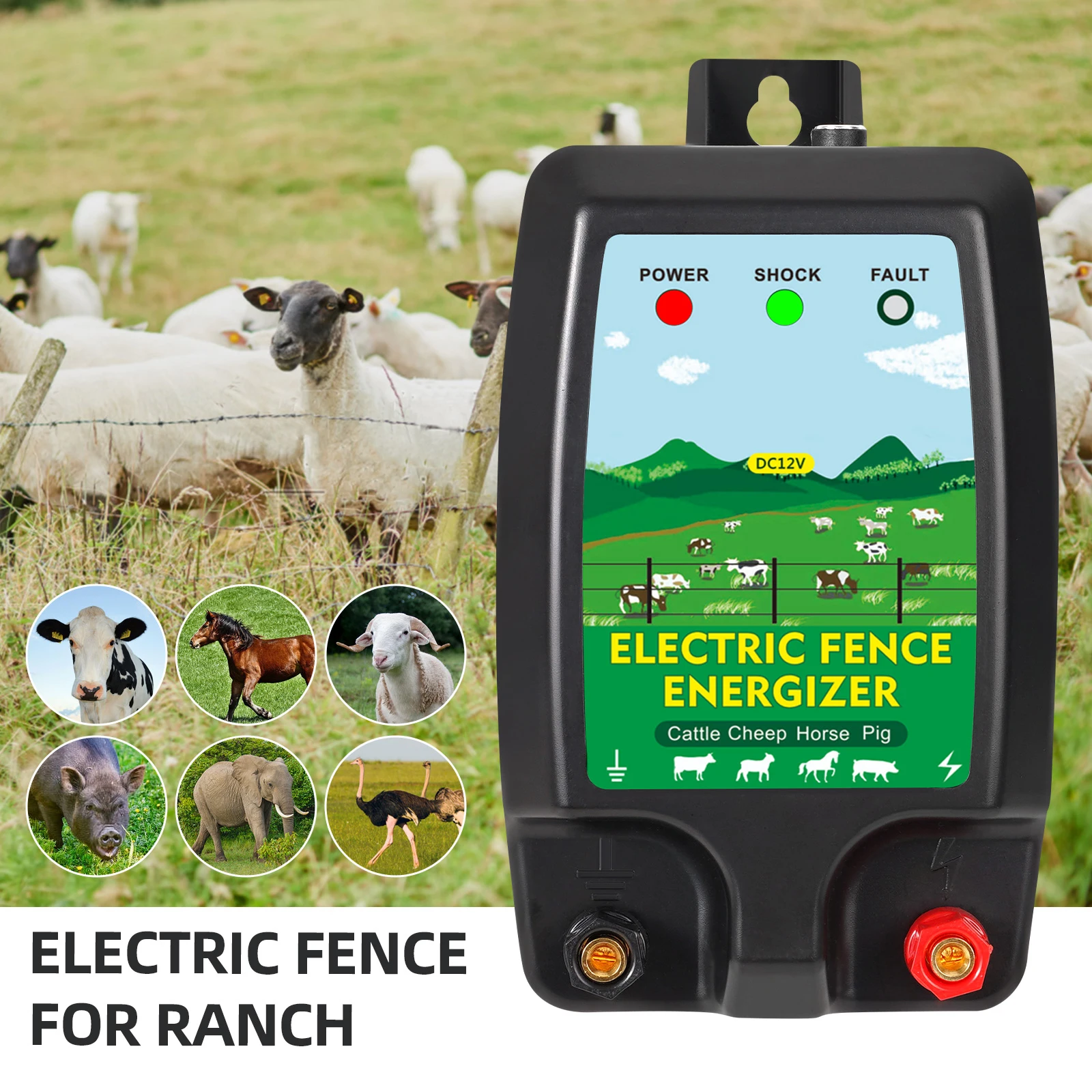 Livestock Fence Energizer 12V - Контроллер зарядного устройства для электрического ограждения