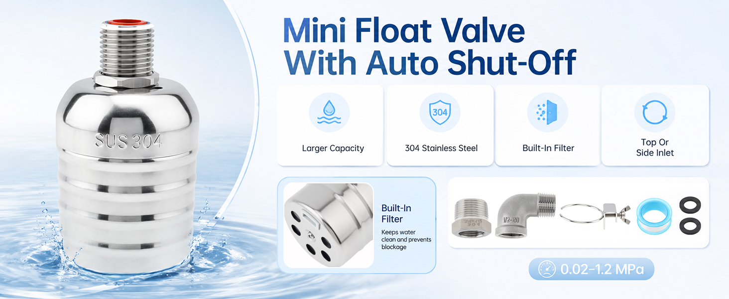 Livestock Water Trough Float Valve - Автоматический поплавковый клапан из нержавеющей стали