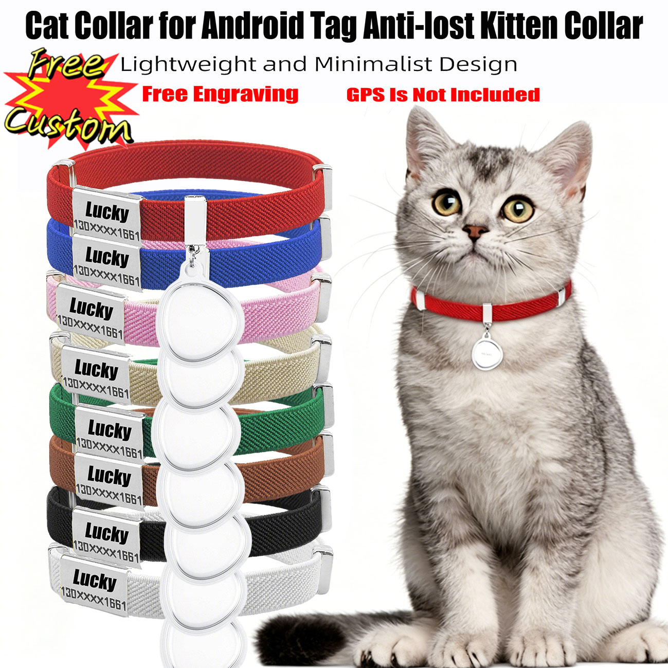 Gps Tracker Cattle Collar - Настраиваемый ошейник для кошек с ID-меткой