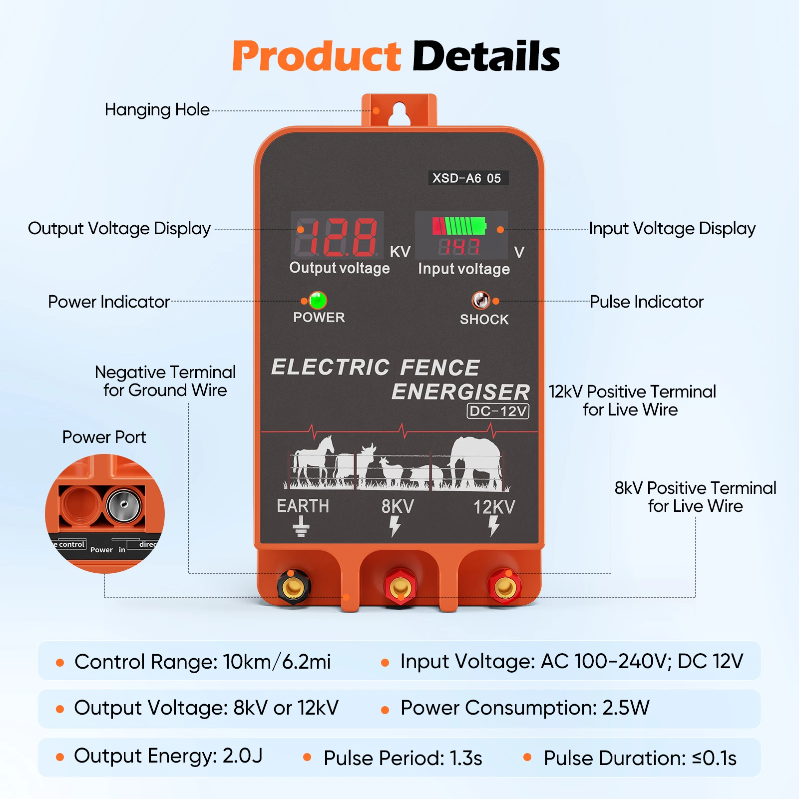 Электрический ограждающий приб – обзор и цена Livestock Fence Energizer 12V