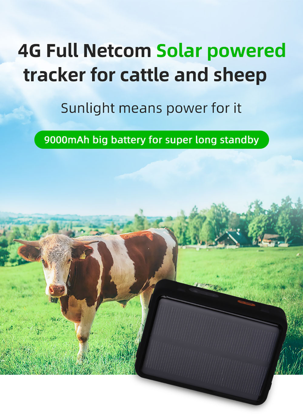 GPS-трекер для коровы и овцы,  – обзор и цена Animal Gps Tracker 4G Solar