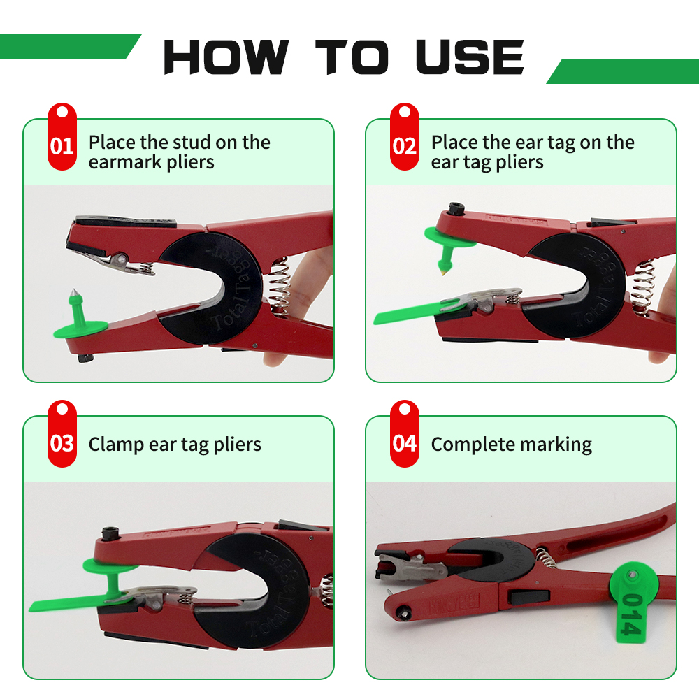 100 шт. зажимов для ушных биро – обзор и цена Cattle Ear Tag Applicator